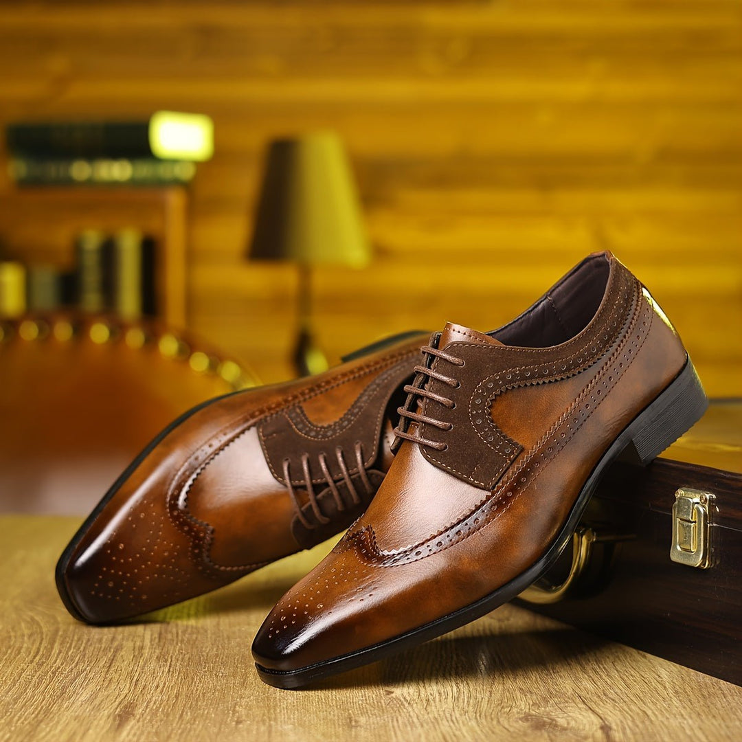 Men's Wingtip Brogue Oxfords Dress Shoes | Smart Formal Style Hero