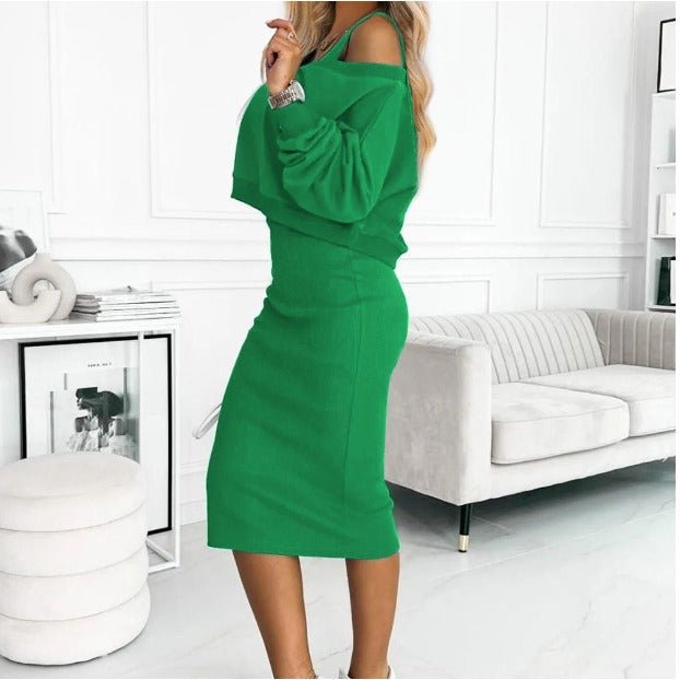 Nell | Co-ord Set with Sweatshirt Top and Midi Pencil Skirt
