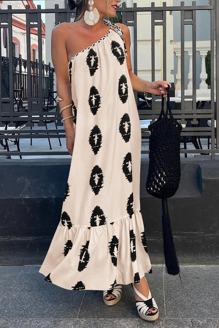 Eliza | Maxi Summer Dress with One Shoulder and Boho Print