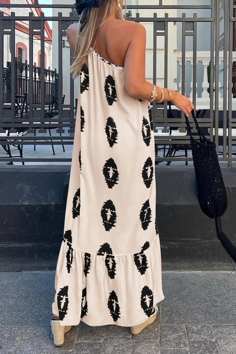 Eliza | Maxi Summer Dress with One Shoulder and Boho Print