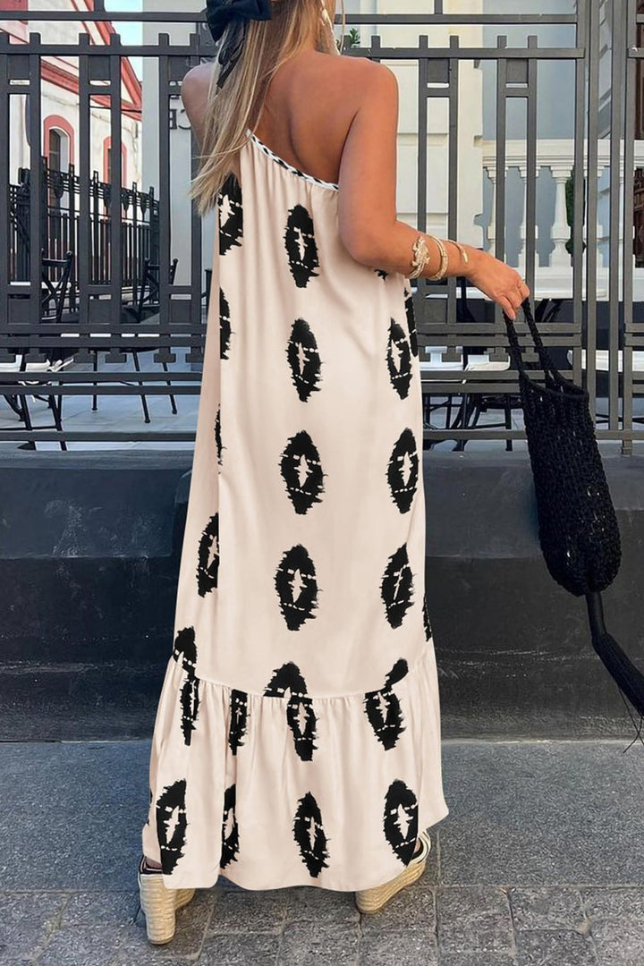 Eliza | Maxi Summer Dress with One Shoulder and Boho Print