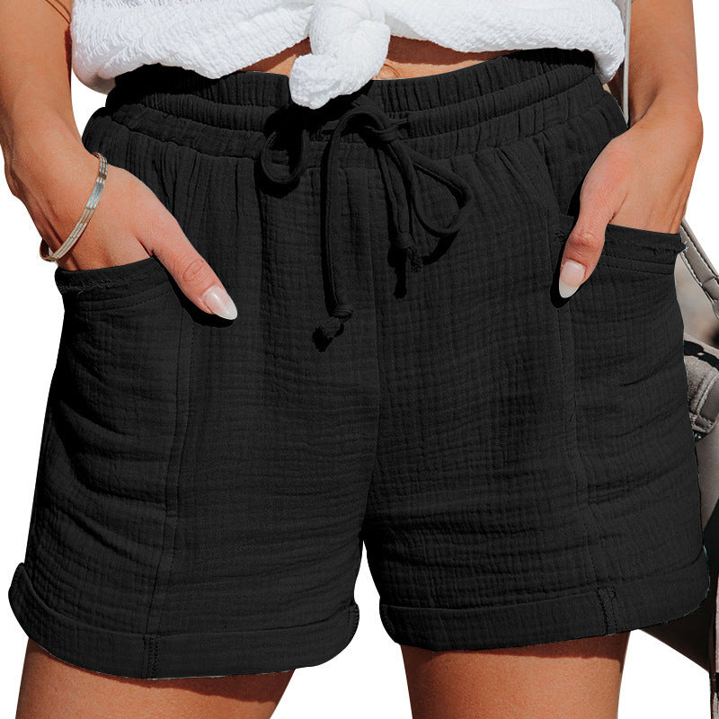 Phoebe | Casual Shorts with Drawstring Waist and Cuffed Hem