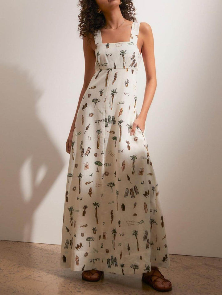 Felicity | Wedding Guest White Maxi Dress Square Neck