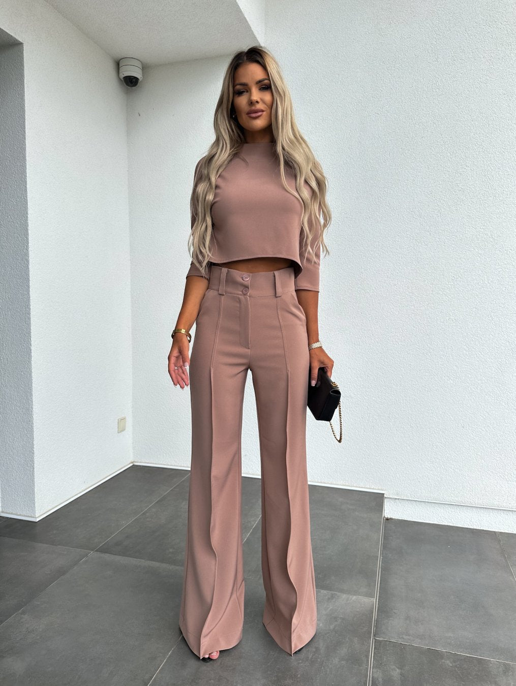 Petra | Co-ord Set with Cropped Top and Wide Leg Trousers