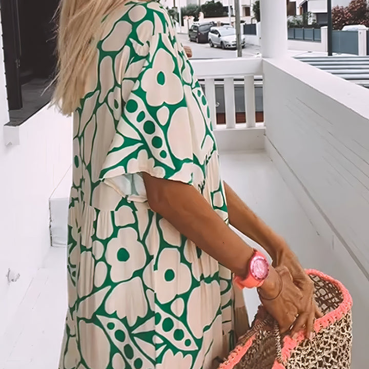 Jackie | Maxi Summer Dress with Boho Print and V-Neck