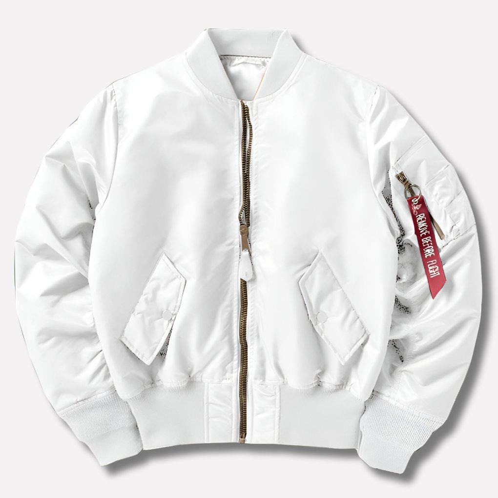 Unisex Classic Bomber Jacket with Ribbed Trim Back