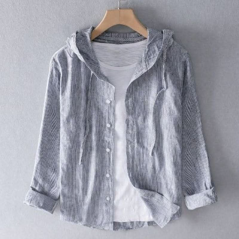Unisex Lightweight Linen Hoodie Close Up