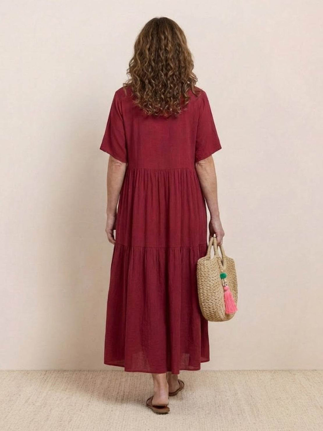 Naomi | Maxi Summer Dress with V-Neck and Tiered Skirt