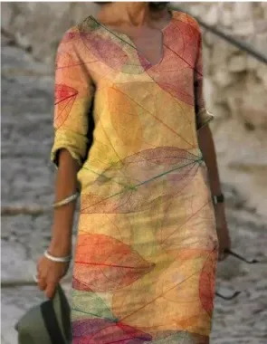 Hailey | Midi Summer Dress with Boho Print