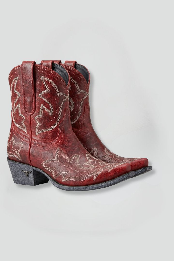 Women's Embroidered Leather Boots | Western Style Mid-Calf Hero