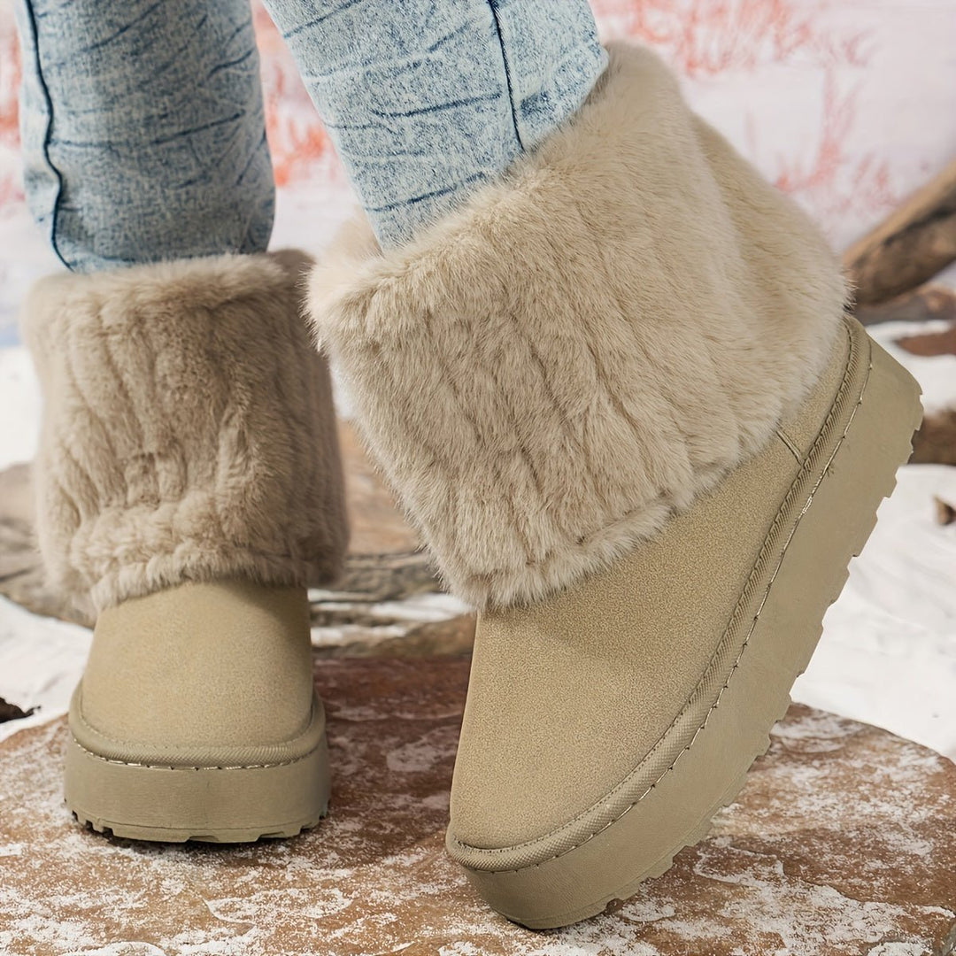 Women's Platform Winter Boots | Fur Cuff with Cosy Lining Hero