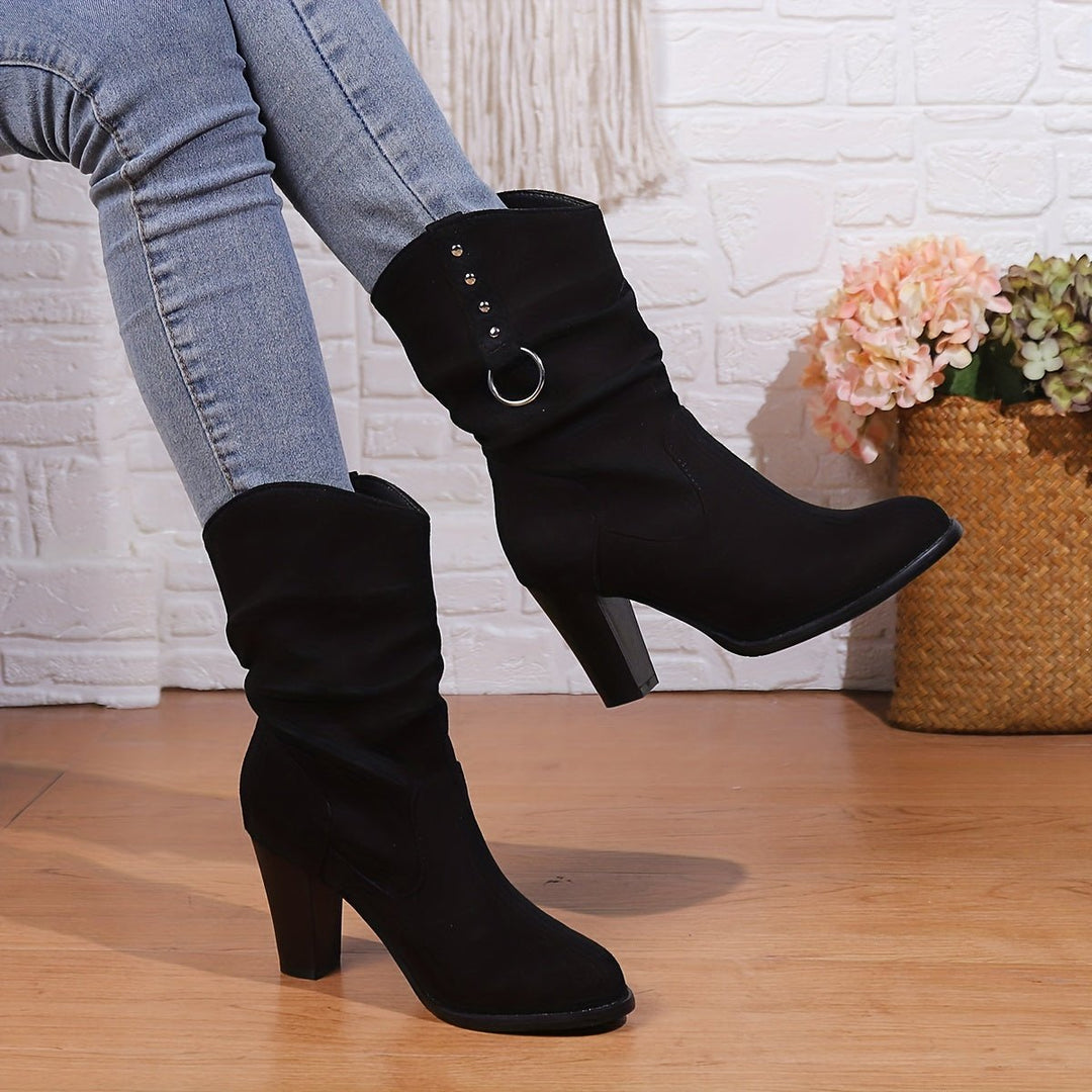 Women's Slouchy Heeled Boots with Block Heel Hero