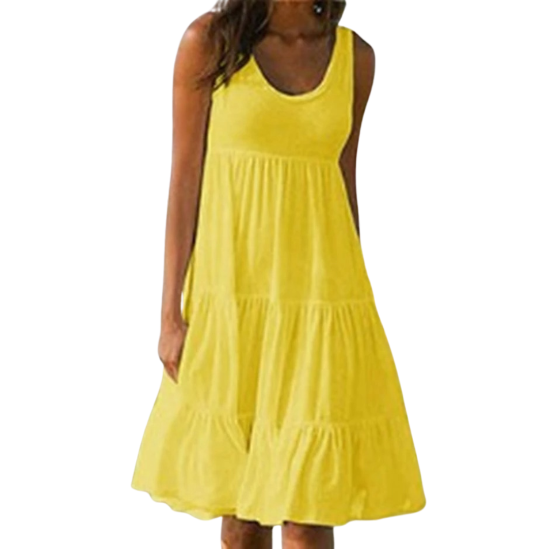 Uma | Mini Summer Dress with Tiered Skirt and Sleeveless Bodice