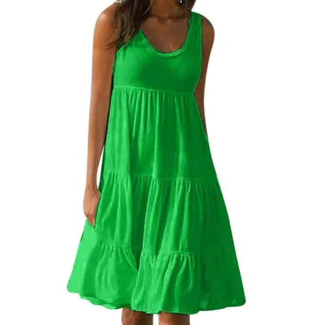 Uma | Mini Summer Dress with Tiered Skirt and Sleeveless Bodice