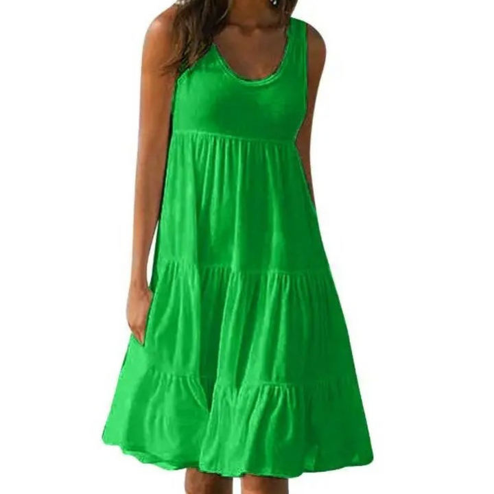 Uma | Mini Summer Dress with Tiered Skirt and Sleeveless Bodice