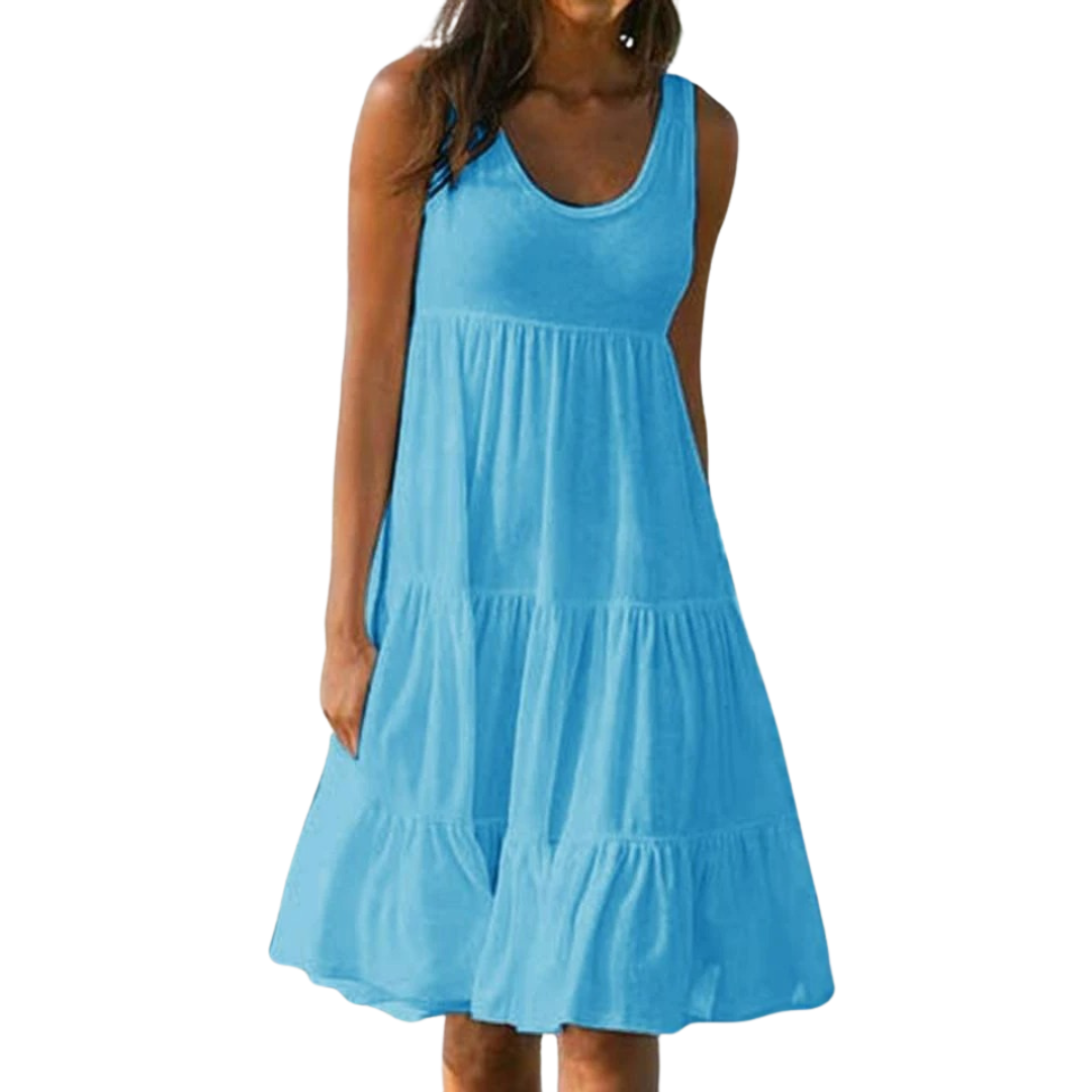 Uma | Mini Summer Dress with Tiered Skirt and Sleeveless Bodice