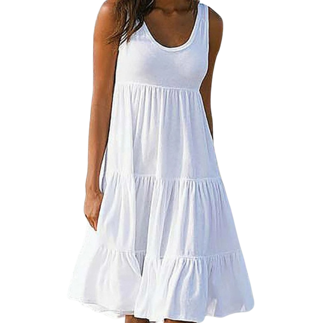 Uma | Mini Summer Dress with Tiered Skirt and Sleeveless Bodice