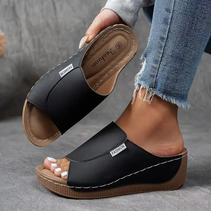 Aria | Orthopedic Wedge Sandal with Cutout Slide