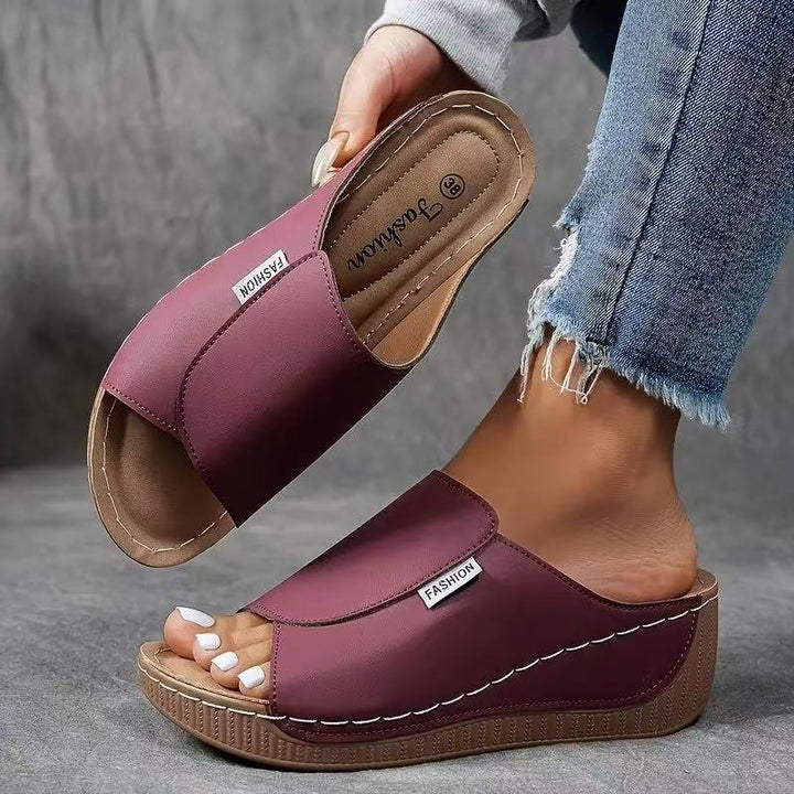 Aria | Orthopedic Wedge Sandal with Cutout Slide